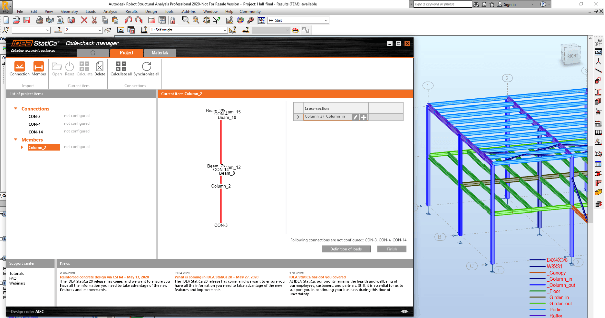 How do the BIM links work for IDEA StatiCa Member