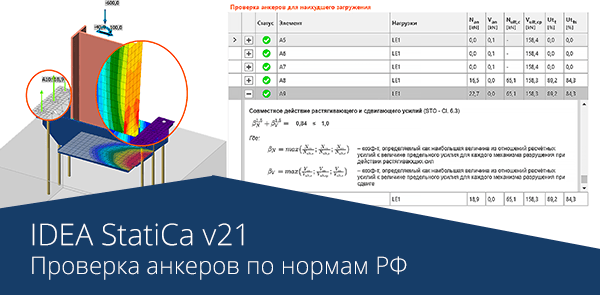 IDEA StatiCa 21: Проверка анкеров по нормам РФ