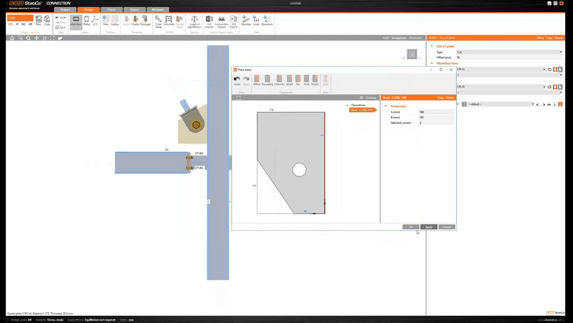 Using the plate Editor to shape a plate