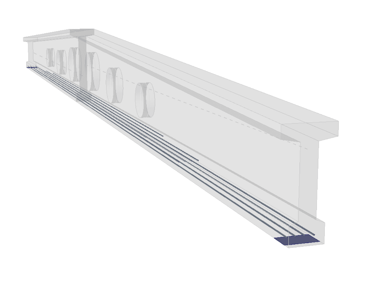 Design and code-check of precast prestressed beams with openings