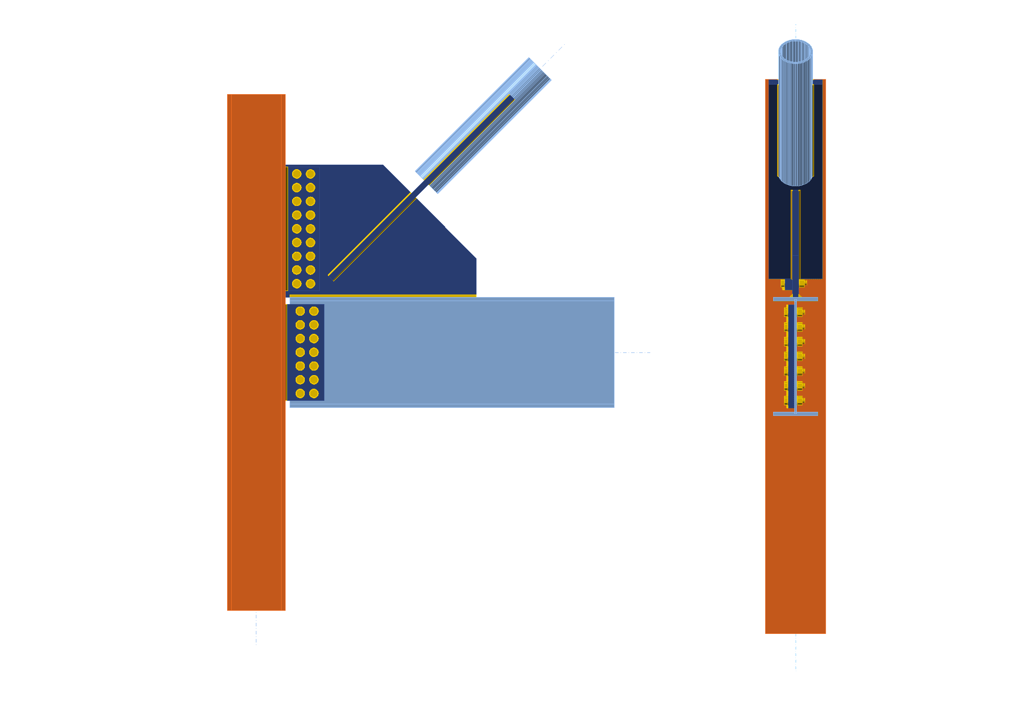 SCBF Brace-to-Beam/Column Connection Design—In-Plane Brace Buckling