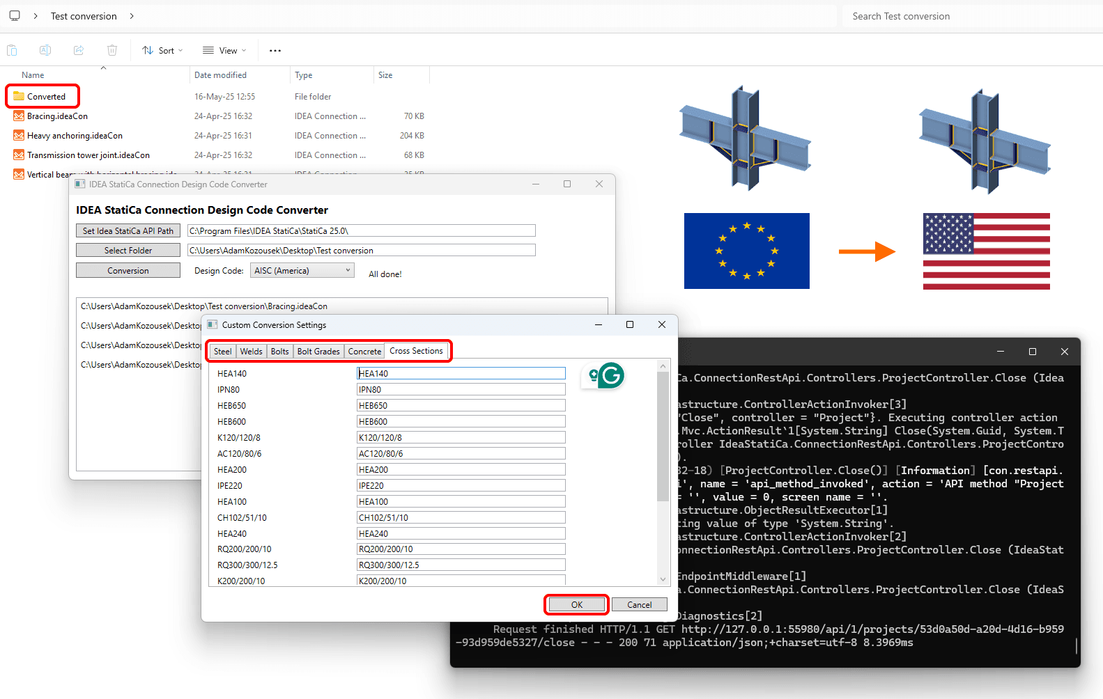 How to change the design code of Connection project