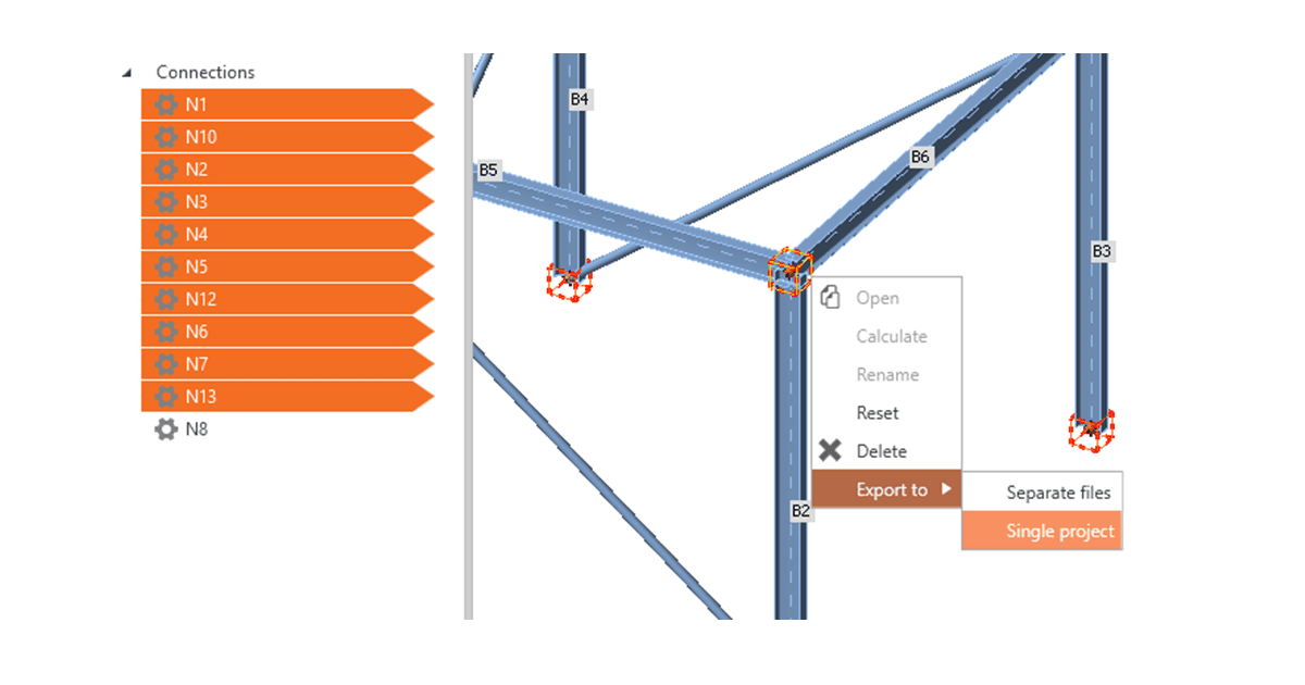 IDEA StatiCa Checkbot brings new improvements in the 3D scene. Multiselect of connection cubes in the scene, right-click the context menu for connections or Esc to cancel selection and make the structural design of steel connections faster!