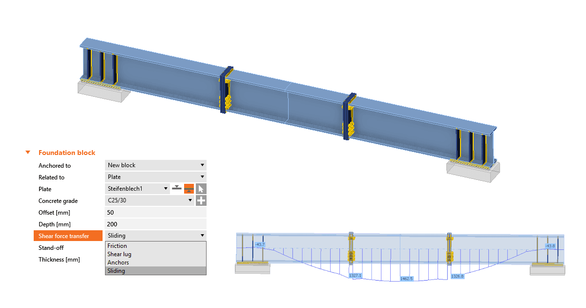 Sliding option for foundation block