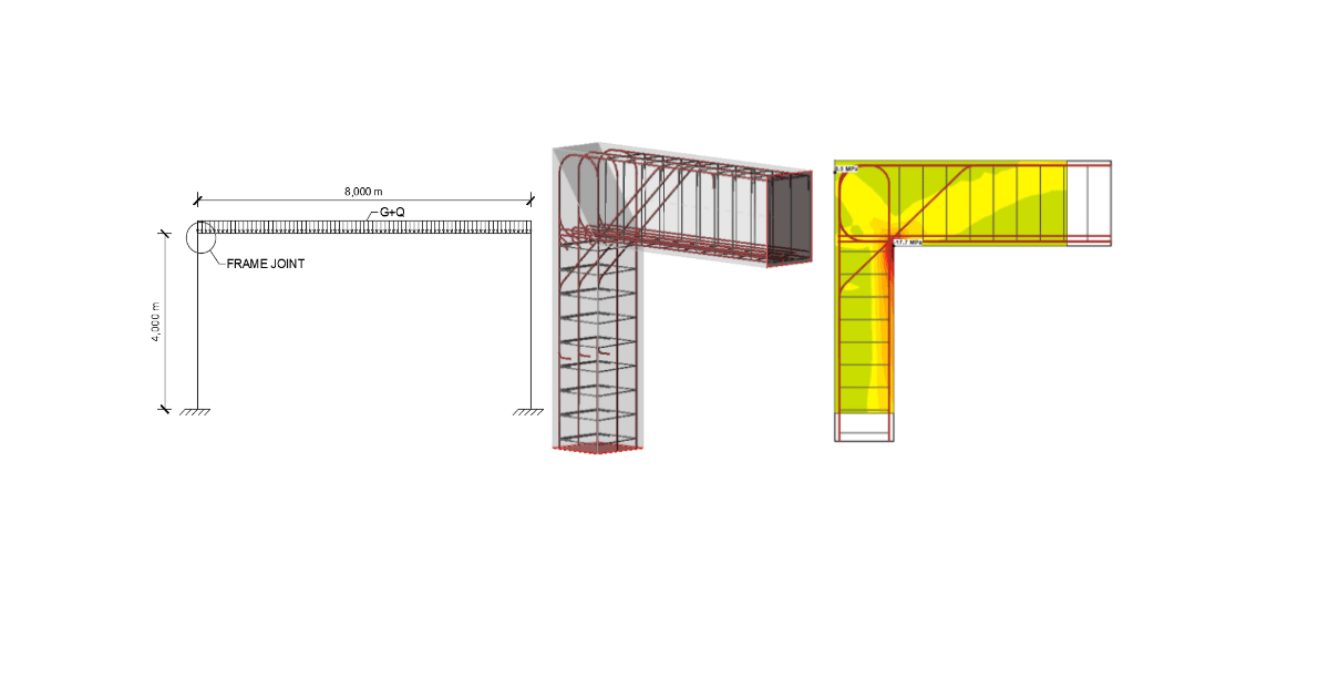 IDEA StatiCa Detail step-by-step tutorial for the structural design of a concrete frame joint. Structural engineering concrete design software.