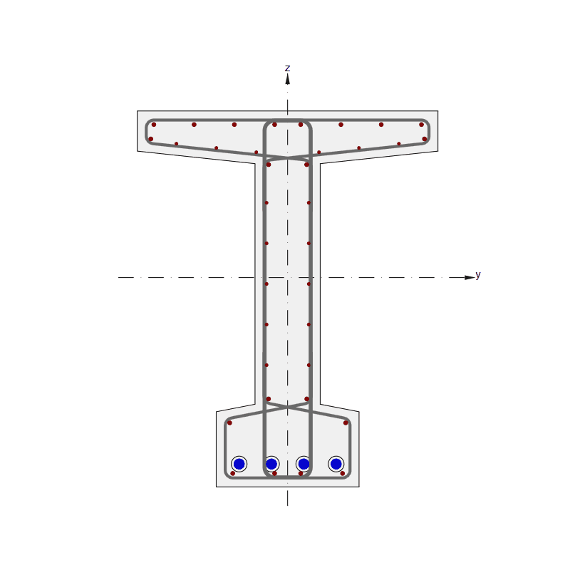 Prestressed T-section in IDEA StatiCa