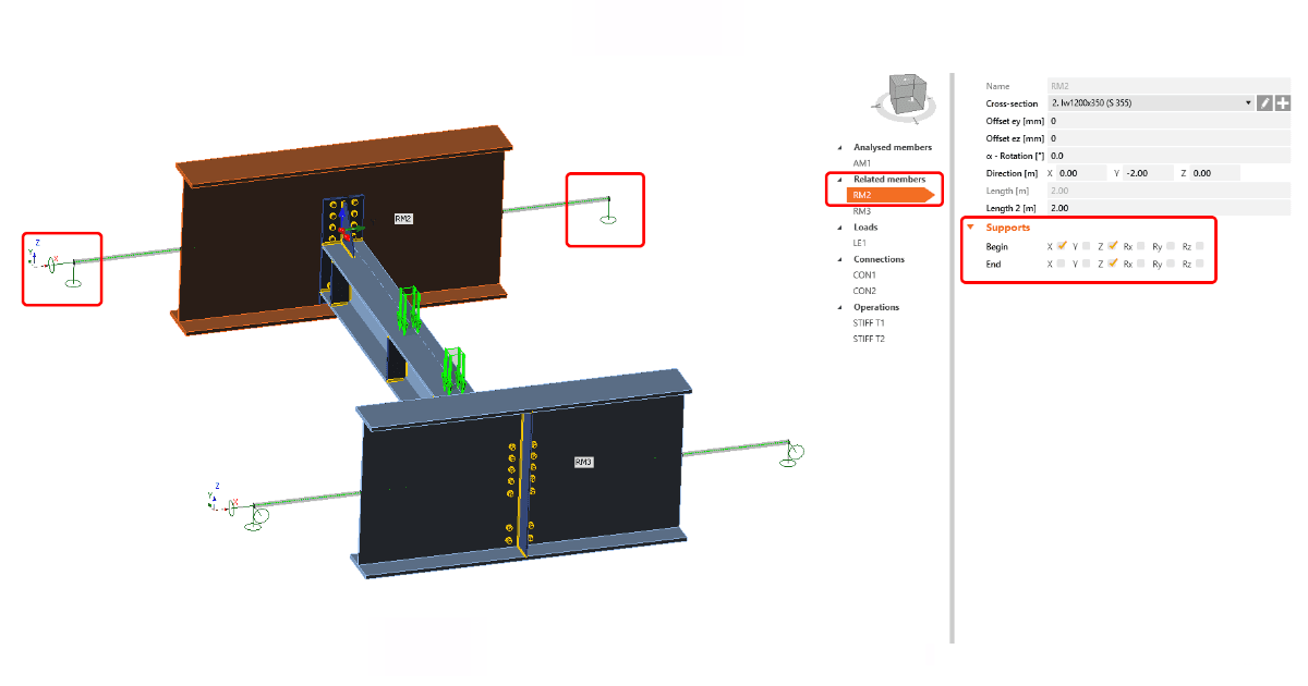 Boundary conditions on related member
