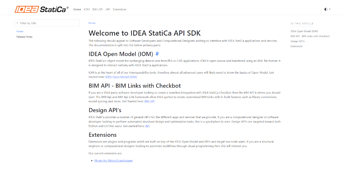 Site-ul de documentație API/Developer