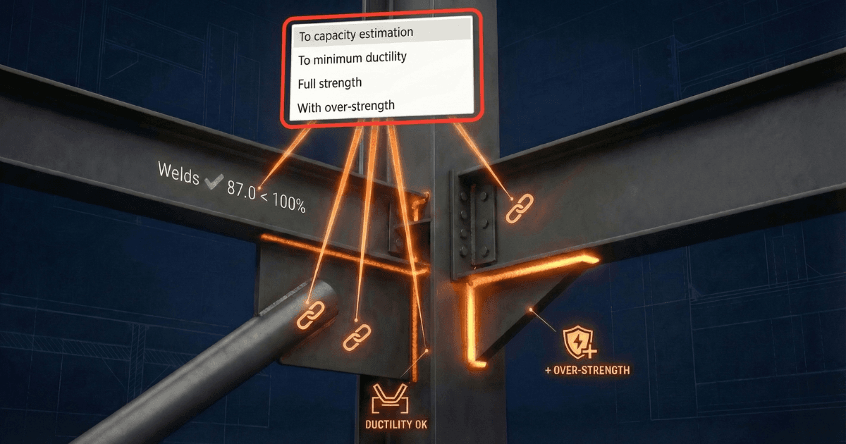 Dimensionamento automático de soldaduras / dimensionamento de soldaduras