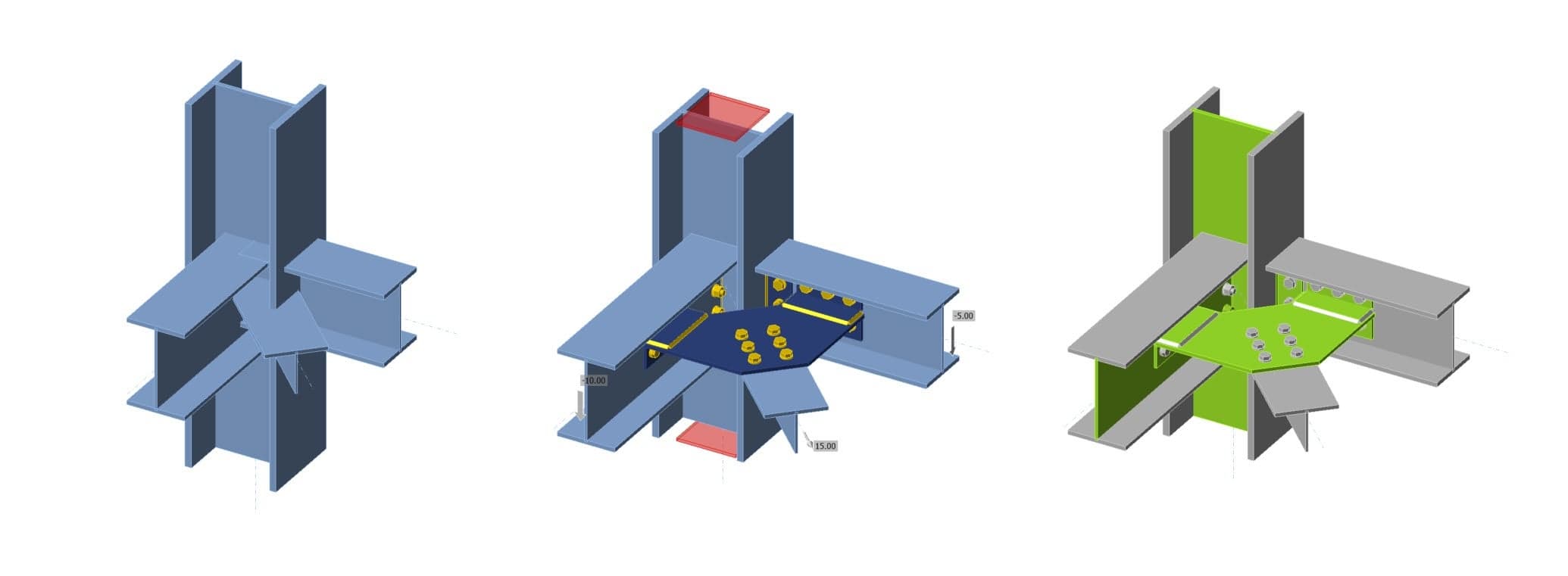 Horizontal beam-column-brace gusset (AISC)
